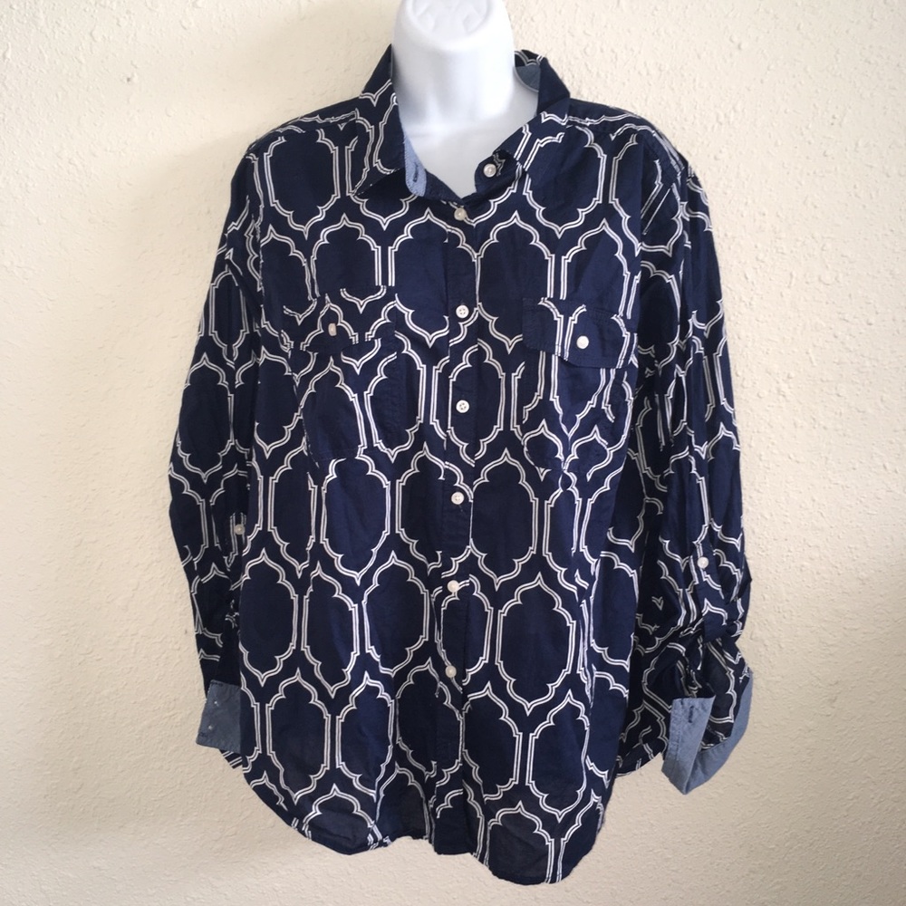 St Johns Bay Navy Blue Blouse
